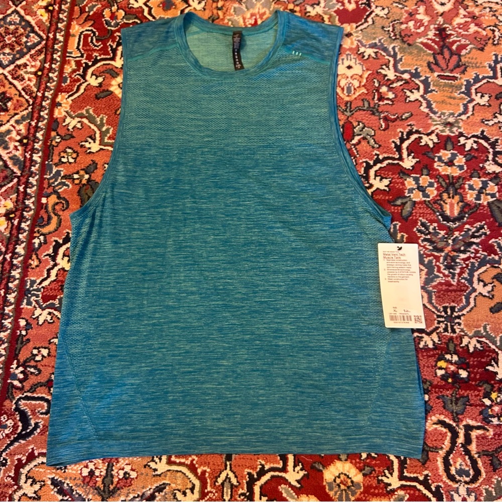 NWT Lululemon Men’s Metal Vent Tech Muscle Tank XL Tropix Green / Shark Teal NEW